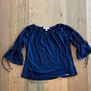 Michael Kors Dark Blue Blouse with Bell Sleeves